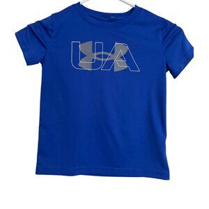 Under Armor Kids Size 5 Youth NWT Logo Short Sleeve $40 Blue Short Sleeve Small